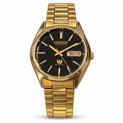 Citizen Automatic — Black Dial & Gold-Plated Case, 36mm | W0085 — main photograph