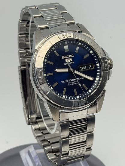 Seiko 5 Sports blue dial watch W0091 original photograph
