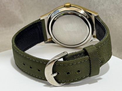W017 Omega Seamaster Cosmic 2000 Automatic, turquoise-green dial, 38 mm — new green strap and buckle