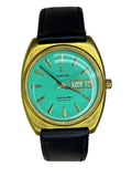 OMEGA Seamaster Automatic Day-Date – Turquoise Dial, Gold-Tone Cushion Case