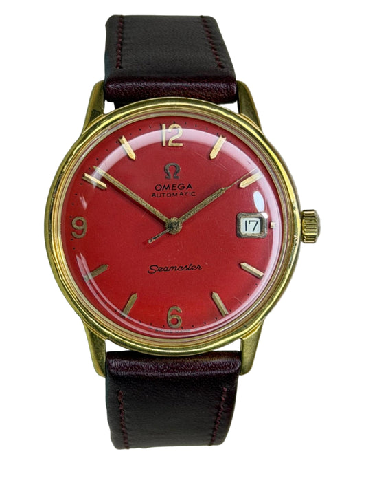 OMEGA Seamaster Automatic – Red Date Dial, Gold-Tone Case
