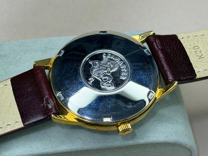 OMEGA De Ville – Gold Guilloché Dial, Date, Dress Watch (Vintage)