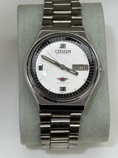 CITIZEN Automatic – Silver Dial, Day-Date, Vintage Wristwatch