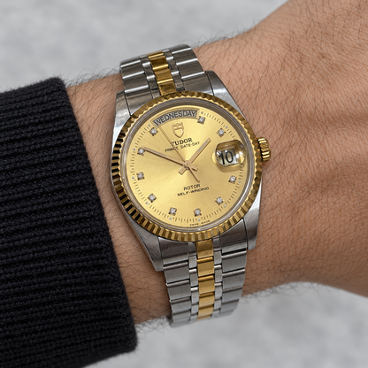 Tudor Prince Date-Day — AI-styled wrist view