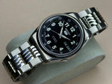 SEIKO 5 – Black Dial, Automatic, Day-Date Wristwatch (Vintage)