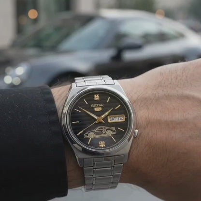 Classic Seiko 5 automatic Japanese mens watch Porsche 911 Turbo Dial