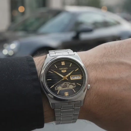 Classic Seiko 5 automatic Japanese mens watch Porsche 911 Turbo Dial