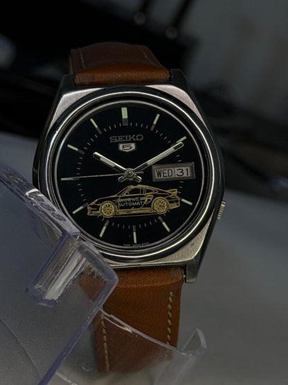 Seiko 5 Automatic Day-Date Black Dial w/ Car Motif