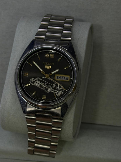 Vintage Seiko with custom engraved dial Ford 1980s Serria