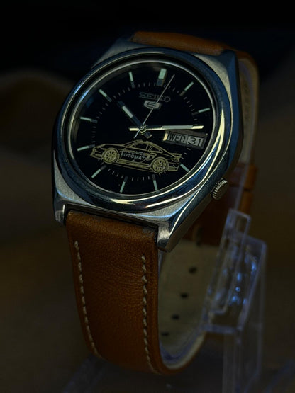 Seiko 5 Automatic Day-Date Black Dial w/ Car Motif