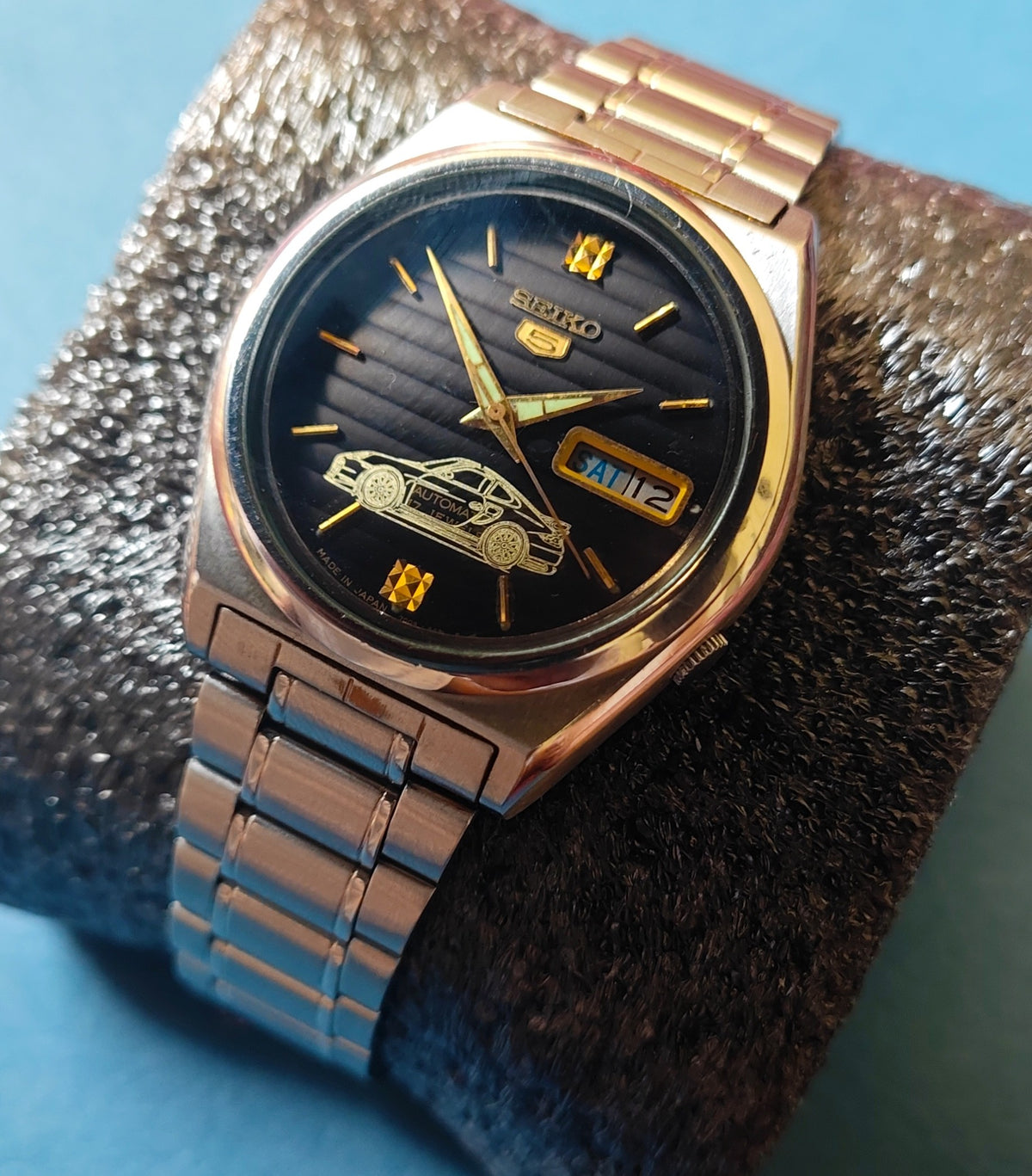 Classic Seiko 5 automatic Japanese mens watch Porsche 911 Turbo Dial