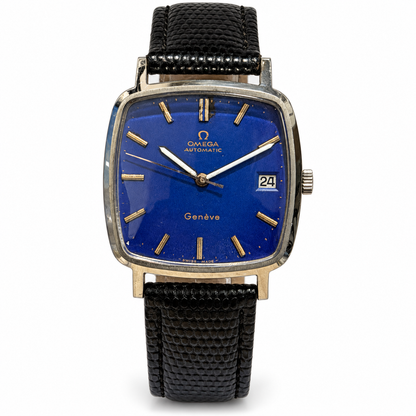 W0061 Omega Geneve blue repainted dial — white background main image